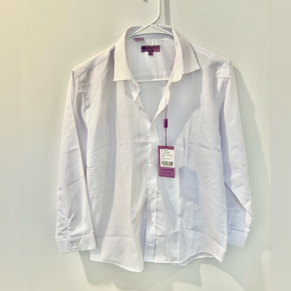 Jodano Boy’s White Dress Shirt Button Down Size 12 NWT